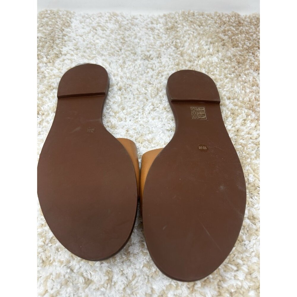 Tory Burch Women's Ines Flat Slide Goat Leather Sandals Brown US 10.5M - Picture 7 of 8